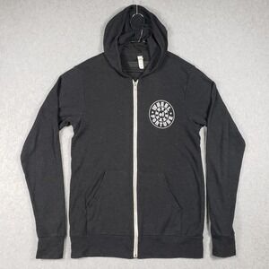 Bella Canvas Wheel of Fortune Zip Up Hoodie Black Graphic Sweatshirt Mens Large